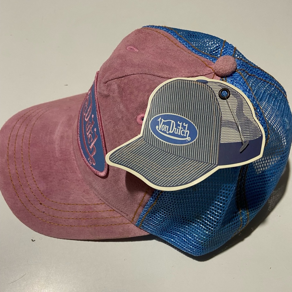 New! Von Dutch Pink and Blue Trucker hat
